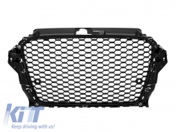 Black lacquer RS3 type grille suitable for Audi A3 2013-2016 with PDC - ABAUGR6007156