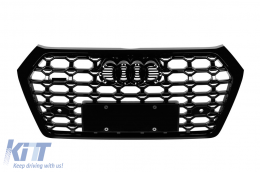 Black lacquer RSQ5 type grille suitable for Audi Q5 2017-2021 - ABAUGR6007408