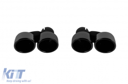 Black lacquer tips suitable for Audi A4 B8 2012-2015, A6 C7 sedan, avant, allroad 2011-2018, A7 4GA Sportback 2010-2017, A5 Sportback 2009-2011-image-6161237