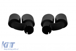 Black lacquer tips suitable for Audi A4 B8 2012-2015, A6 C7 sedan, avant, allroad 2011-2018, A7 4GA Sportback 2010-2017, A5 Sportback 2009-2011-image-6161239