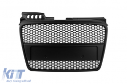 image-4-Black matte grille without emblem type RS suitable for Audi A4 B7 sedan, wagon 2004-2007 with standard bumper