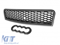 Black matte RS type grille suitable for Audi A4 B6 sedan, wagon 2000-2004 - ABAUGR6009050