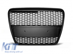 Black matte RS type grille suitable for Audi A6 C6 sedan, wagon 2004-2008 with PDC - ABAUGR6009054