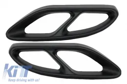 image-28-Black Muffler Tips Covers suitable for Mercedes C-Class W205 S65 E65 GLE W166 X166 GLC W253 Sport Design