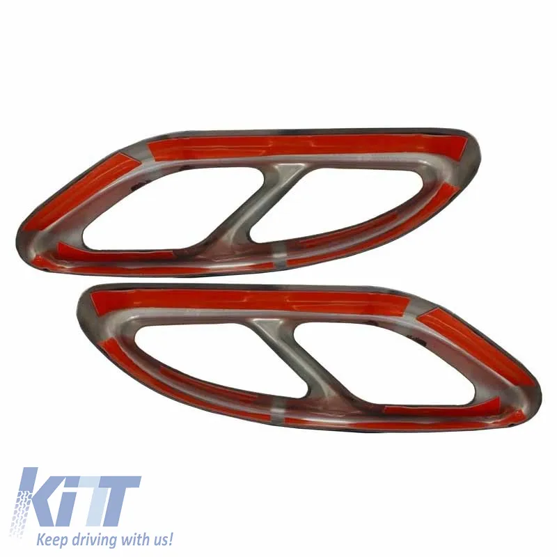 Black Muffler Tips Covers suitable for Mercedes-Benz C-Class W205 S65 E65 GLE W166 X166 GLC W253 Sport Design
