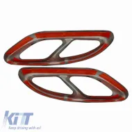 Black Muffler Tips Covers suitable for Mercedes-Benz C-Class W205 S65 E65 GLE W166 X166 GLC W253 Sport Design-image-6295665