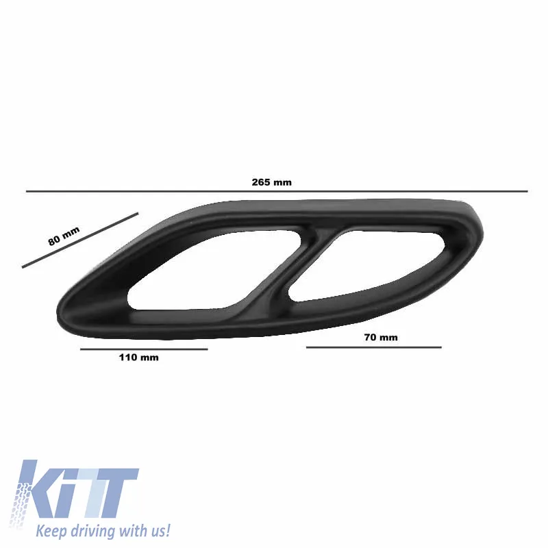 Black Muffler Tips Covers suitable for Mercedes-Benz C-Class W205 S65 E65 GLE W166 X166 GLC W253 Sport Design