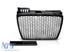 BLACK PAINT GRILLE TYPE RS SUITABLE FOR AUDI A4 B7 SEDAN, AVANT 2004-2008 WITH STANDARD BUMPER - ABAUGR6009062