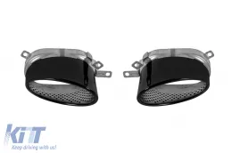 image-6-Black RS-type exhaust tips suitable for Audi A6 sedan, wagon 2016-2018 -O--O-