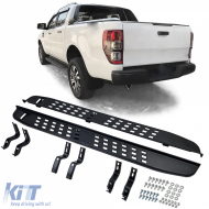 Black side steps suitable for Ford Ranger T6 T7 T8 12-23 - ODRBSSF6014348