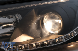 Black Tube Light Headlights suitable for Audi A4 B6 (2000-2004)-image-6105853