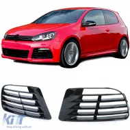 image-14-Black ventilation grille covers for R20 bumper pair for VW Golf 6 5K1 09-13