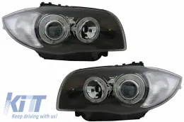BMW 1-es E87 2004-2007 Angel Eyes fényszóró 2 körgyűrűs fekete-image-6060720