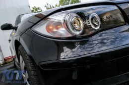 BMW 1-es E87 2004-2007 Angel Eyes fényszóró 2 körgyűrűs fekete-image-6073068