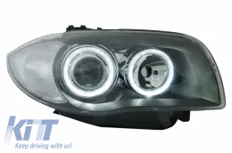 BMW 1-es E87 2004-2007 Angel Eyes fényszóró 2 körgyűrűs fekete-image-63597