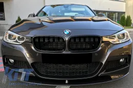 BMW 3-as F30 F31 vese rács szett Double Stripe M Design zongoralakk fekete-image-5991616