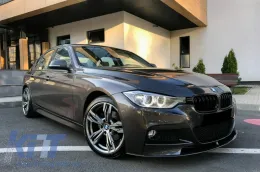 BMW 3-as F30 F31 vese rács szett Double Stripe M Design zongoralakk fekete-image-5991617
