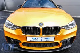 BMW 3-as F30 F31 vese rács szett Double Stripe M Design zongoralakk fekete-image-6070160
