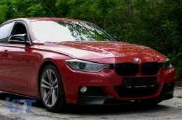 BMW 3-as F30 F31 vese rács szett Double Stripe M Design zongoralakk fekete-image-6072480