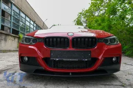 BMW 3-as F30 F31 vese rács szett Double Stripe M Design zongoralakk fekete-image-6072481