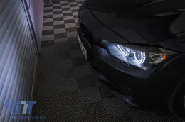 BMW 3-as F30 F31 vese rács szett Double Stripe M Design zongoralakk fekete-image-6085030