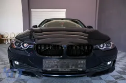 BMW 3-as F30 F31 vese rács szett Double Stripe M Design zongoralakk fekete-image-6085032