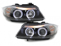 image-37-Фарове подходящи за BMW 3 Series E90 Sedan E91 Touring (03.2005-08.2008) Angel Eyes 2 Halo Джанти Черен