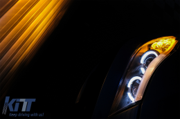 Фарове подходящи за BMW 3 Series E90 Sedan E91 Touring (03.2005-08.2008) Angel Eyes 2 Halo Джанти Черен-image-6083983