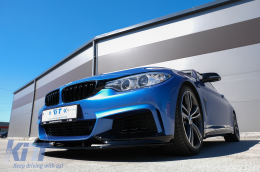 BMW 4-es F32 (2013-tól) vese hűtőrács szett Double Stripe M Design zongoralakk fekete-image-6072524