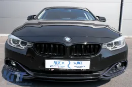 BMW 4-es F32 (2013-tól) vese hűtőrács szett Double Stripe M Design zongoralakk fekete-image-6072540