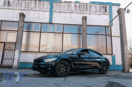 BMW 4-es F32 (2013-tól) vese hűtőrács szett Double Stripe M Design zongoralakk fekete-image-6091434