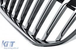 BMW 7 G12 LCI 2020 vese hűtőrács, dupla csíkos M dizájn, zongoralakk fekete-image-6165714