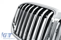 BMW 7 G12 LCI 2020 vese hűtőrács, dupla csíkos M dizájn, zongoralakk fekete-image-6165716
