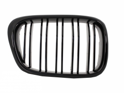 BMW E39 5-ös sorozat (1997-2003) hűtőrács vese rács szett Double Stripe M Design zongoralakk fekete-image-6022338
