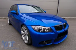 BMW E90 E91 Pre-LCI 3-as sorozat (2005-2008) első vese rács, dupla csíkos M Design, zongoralakk fekete-image-6089253