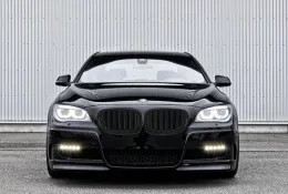 BMW F01 7-es 2008-up Középső vese rács, dupla csíkos M Design, zongoralakk fekete-image-6016258