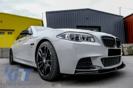 BMW F10 5-ös sorozat (2010-től) hűtőrács vese rács, dupla csíkos M Design, zongoralakk fekete-image-6018573