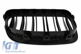BMW F10 5-ös sorozat (2010-től) hűtőrács vese rács, dupla csíkos M Design, zongoralakk fekete-image-6032889