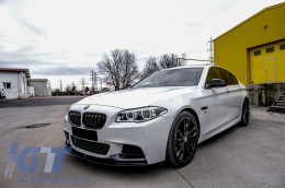 BMW F10 5-ös sorozat (2010-től) hűtőrács vese rács, dupla csíkos M Design, zongoralakk fekete-image-6066009