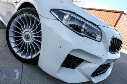 BMW F10 5-ös sorozat (2010-től) hűtőrács vese rács, dupla csíkos M Design, zongoralakk fekete-image-6069925
