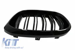 BMW X3 G01 (2017.11-től) és X4 G02 (2018.02-től) középső vese hűtőrács, dupla csíkos M dizájn, zongoralakk fekete-image-6065027