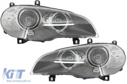 image-19-Подходящ за BMW X5 E70 LCI Bi-Xenon Angel Eyes Фарове (2010-2013)