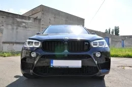 BMW X5 X6 (F15) (F16) (2014-up) Középső hűtőrács vese, X5M X6M dupla csíkos design, M-csomag, sport, kamerával-image-6033436
