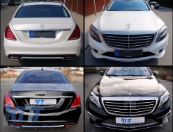 
Body kit a Mercedes S-osztály W222 AMG Sport Line (2013-2017) modellekhez, lökhárító diffúzor, S65 Dizájn-image-6017708