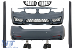 image-33-Body kit BMW 4 F36 Gran Coupe (2013-2019) modellekhez, M4 Dizájn, hűtőrács és szénszálas kipufogóvégek