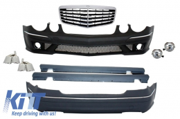 Body Kit + Central Grille suitable for MERCEDES-Benz E-Class W211 2002-2009 E63 A-Design - COCBMBW211AMGFGTY