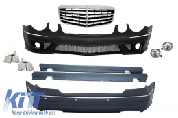 image-75-Body Kit + Central Grille suitable for MERCEDES-Benz E-Class W211 2002-2009 E63 A-Design