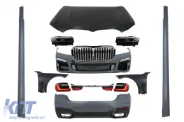 image-31-Body Kit dla BMW 7 G12 15-19 Konwersja do G12 LCI 2020 Look Kaptur Błotniki przednie