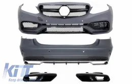 image-74-Body Kit for Mercedes E W212 Facelift 13-16 tłumika zderzaka E63 Wygląd czarny