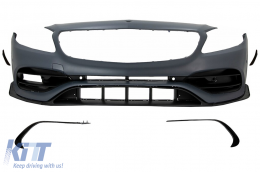 Body Kit für Mercedes A W176 12-18 A45 Look Spoiler Splitter Lamellen Aero-image-6081469